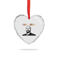 Martin Luther King Jr Heart Crystal Glass Ornament I Have a Dream Cool Melanin Black History - Wonder Print Shop