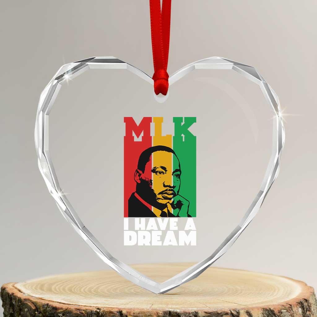 Martin Luther King Jr Heart Crystal Glass Ornament I Have Dream MLK Quote - Wonder Print Shop
