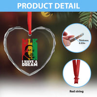 Martin Luther King Jr Heart Crystal Glass Ornament I Have Dream MLK Quote - Wonder Print Shop