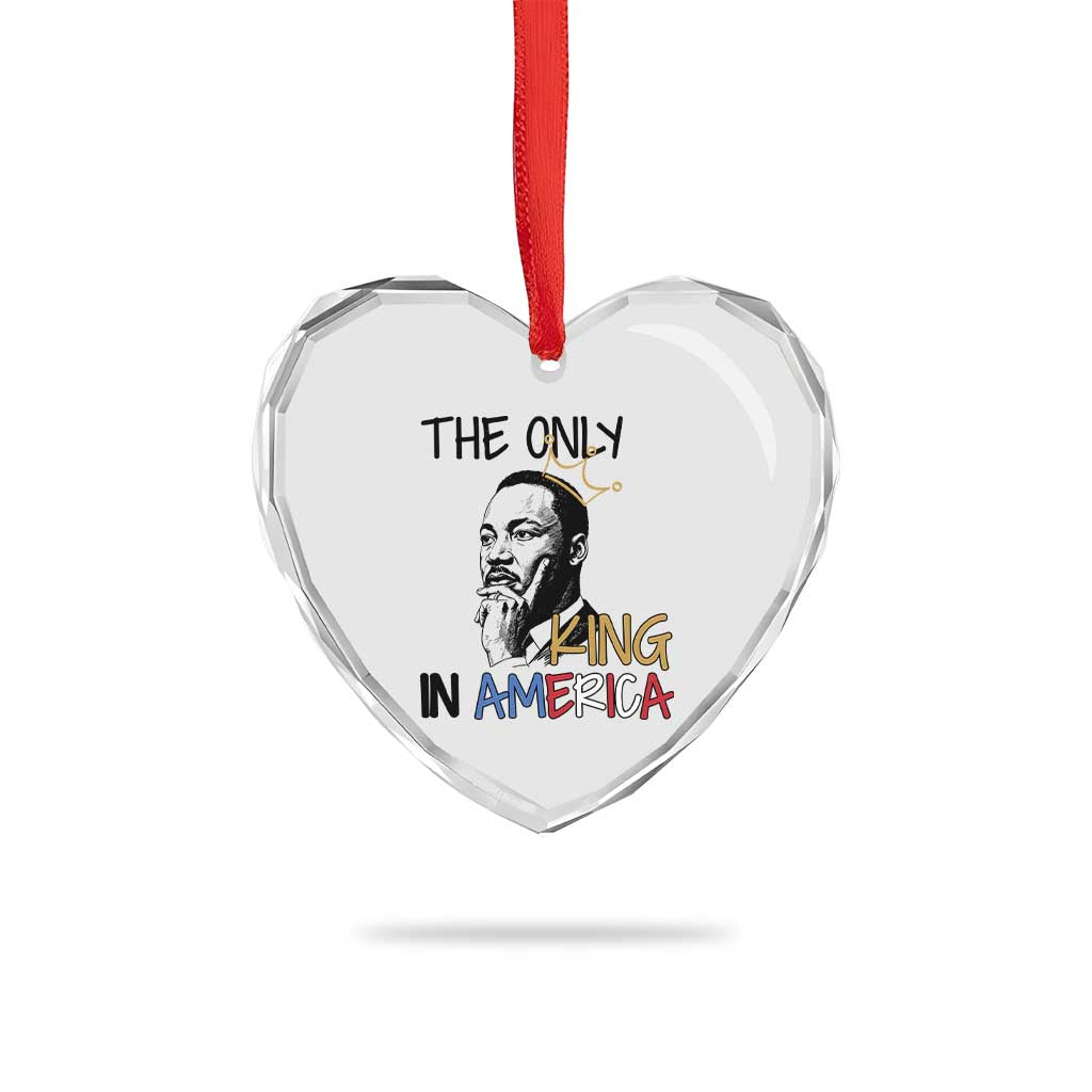 Martin Luther King Jr Heart Crystal Glass Ornament The Only King An America - Wonder Print Shop