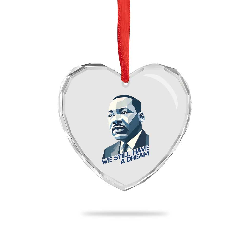 Martin Luther King Jr Heart Crystal Glass Ornament We Still Have A Dream - Wonder Print Shop