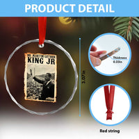 Martin Luther King Jr MLK Day Crystal Glass Ornament - Wonder Print Shop