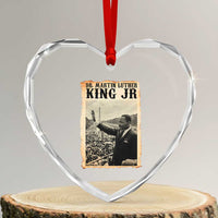 Martin Luther King Jr MLK Day Heart Crystal Glass Ornament - Wonder Print Shop