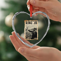Martin Luther King Jr MLK Day Heart Crystal Glass Ornament - Wonder Print Shop