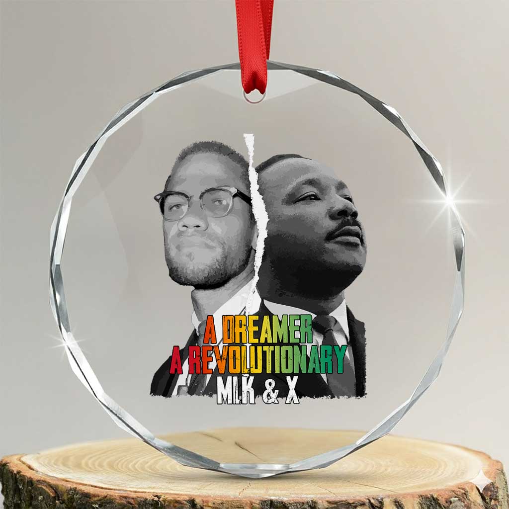 Martin Luther King Malcolm X Crystal Glass Ornament A Dreamer A Revolutionary Black Leaders