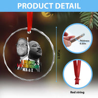 Martin Luther King Malcolm X Crystal Glass Ornament A Dreamer A Revolutionary Black Leaders