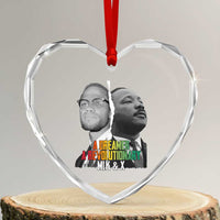 Martin Luther King Malcolm X Heart Crystal Glass Ornament A Dreamer A Revolutionary Black Leaders