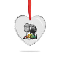 Martin Luther King Malcolm X Heart Crystal Glass Ornament A Dreamer A Revolutionary Black Leaders