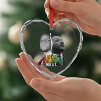 Martin Luther King Malcolm X Heart Crystal Glass Ornament A Dreamer A Revolutionary Black Leaders