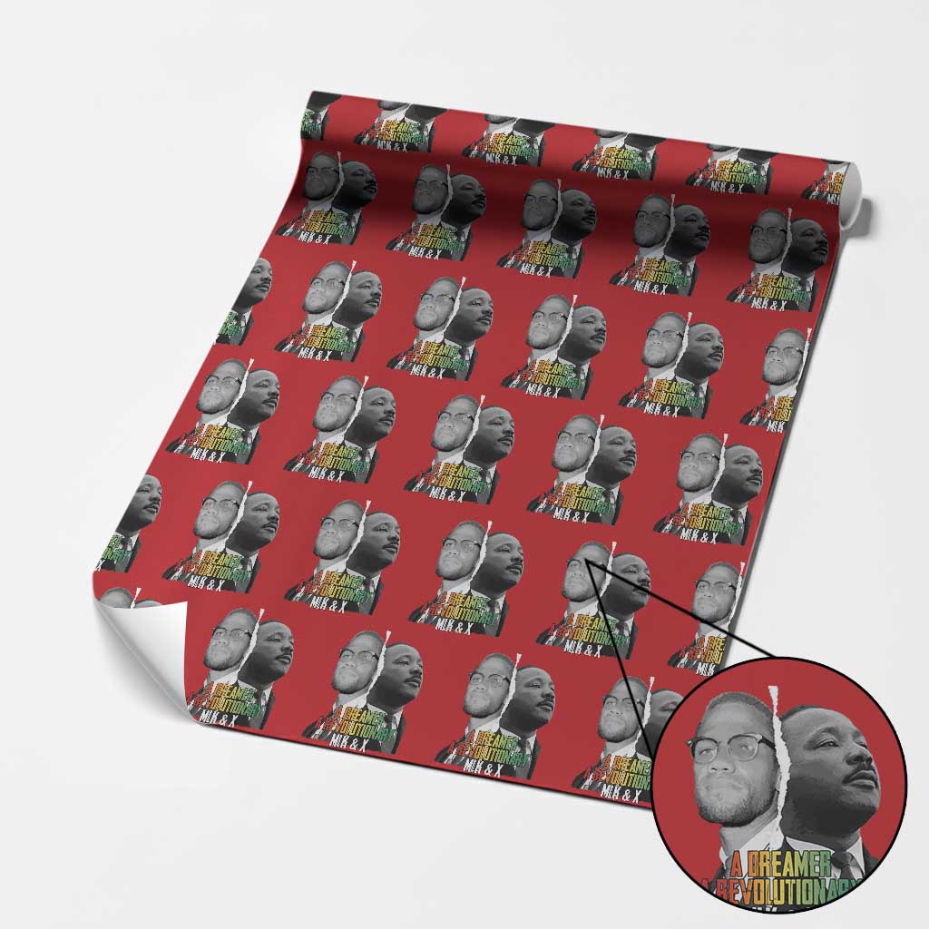 Martin Luther King Malcolm X Wrapping Paper Roll A Dreamer A Revolutionary Black Leaders