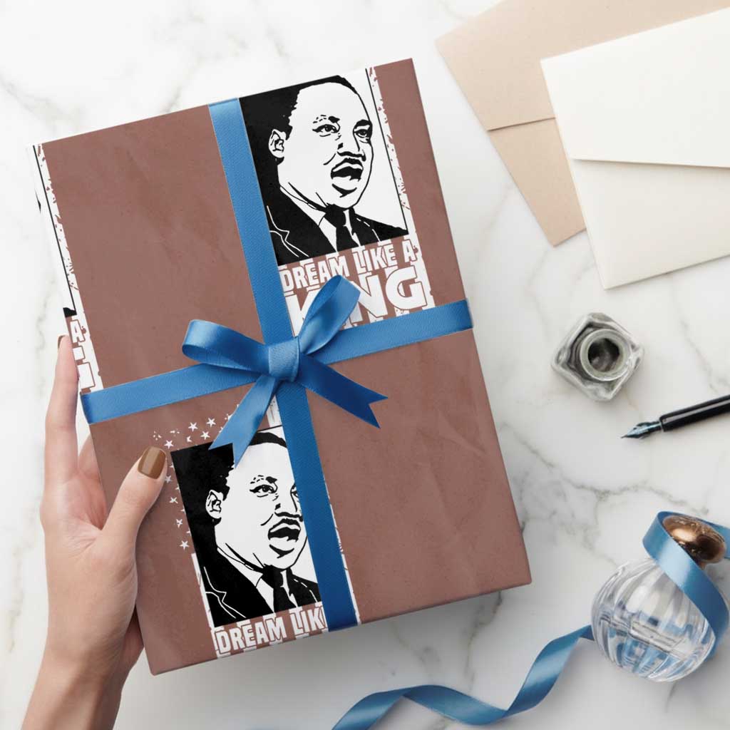 Martin Luther King MLK Wrapping Paper Roll Dream Like A King Black History American Flag