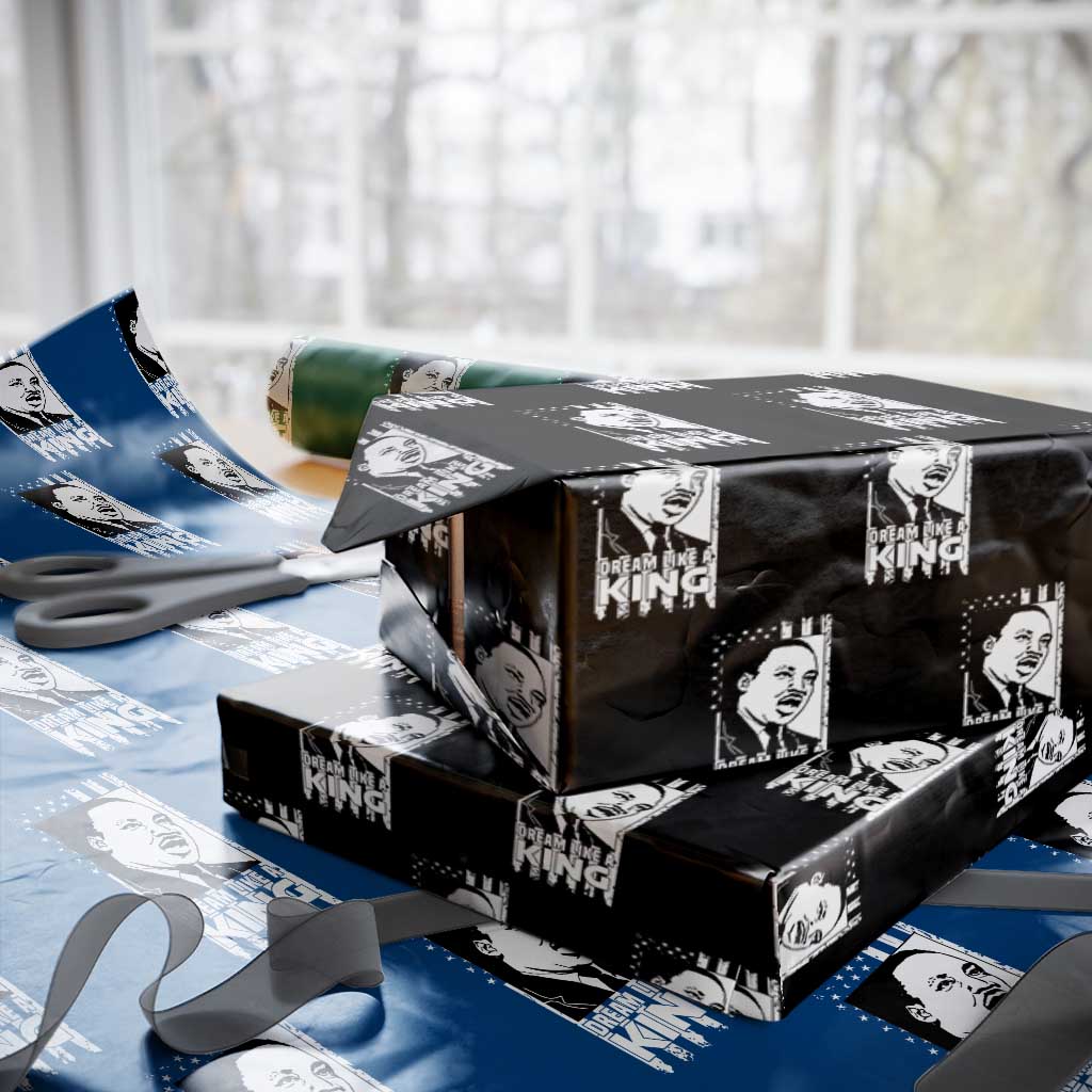 Martin Luther King MLK Wrapping Paper Roll Dream Like A King Black History American Flag