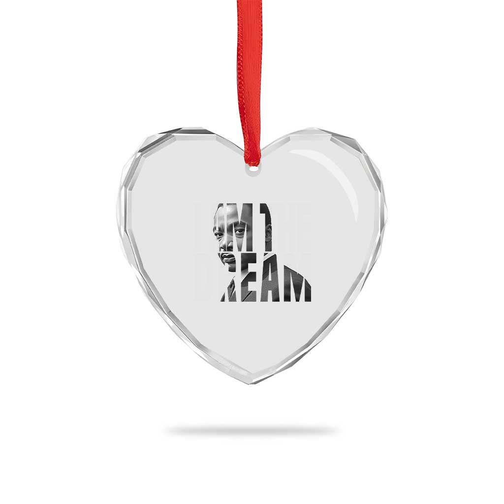 Martin Luther King MLK Day Heart Crystal Glass Ornament I Am The Dream Black King Power Black History Month - Wonder Print Shop