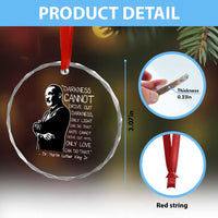 Martin Luther King Quote Crystal Glass Ornament Darkness Cannot Drive Out Darkness Black History Month
