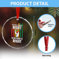 Martin Luther King Quote Crystal Glass Ornament The Time Is Always Right To Do What Is Right Hand Fist