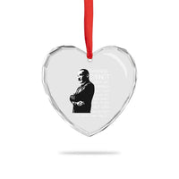 Martin Luther King Quote Heart Crystal Glass Ornament Darkness Cannot Drive Out Darkness Black History Month