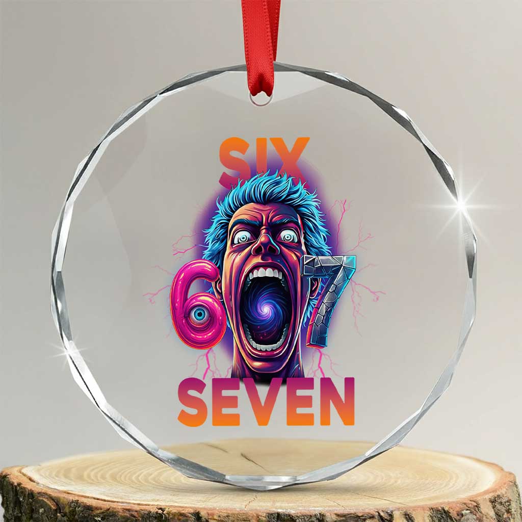 Mason 67 Chaos Edition Crystal Glass Ornament Psychedelic Screaming Six Seven Meme TS02