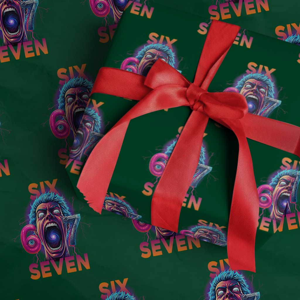 Mason 67 Chaos Edition Wrapping Paper Roll Psychedelic Screaming Six Seven Meme - Wonder Print Shop