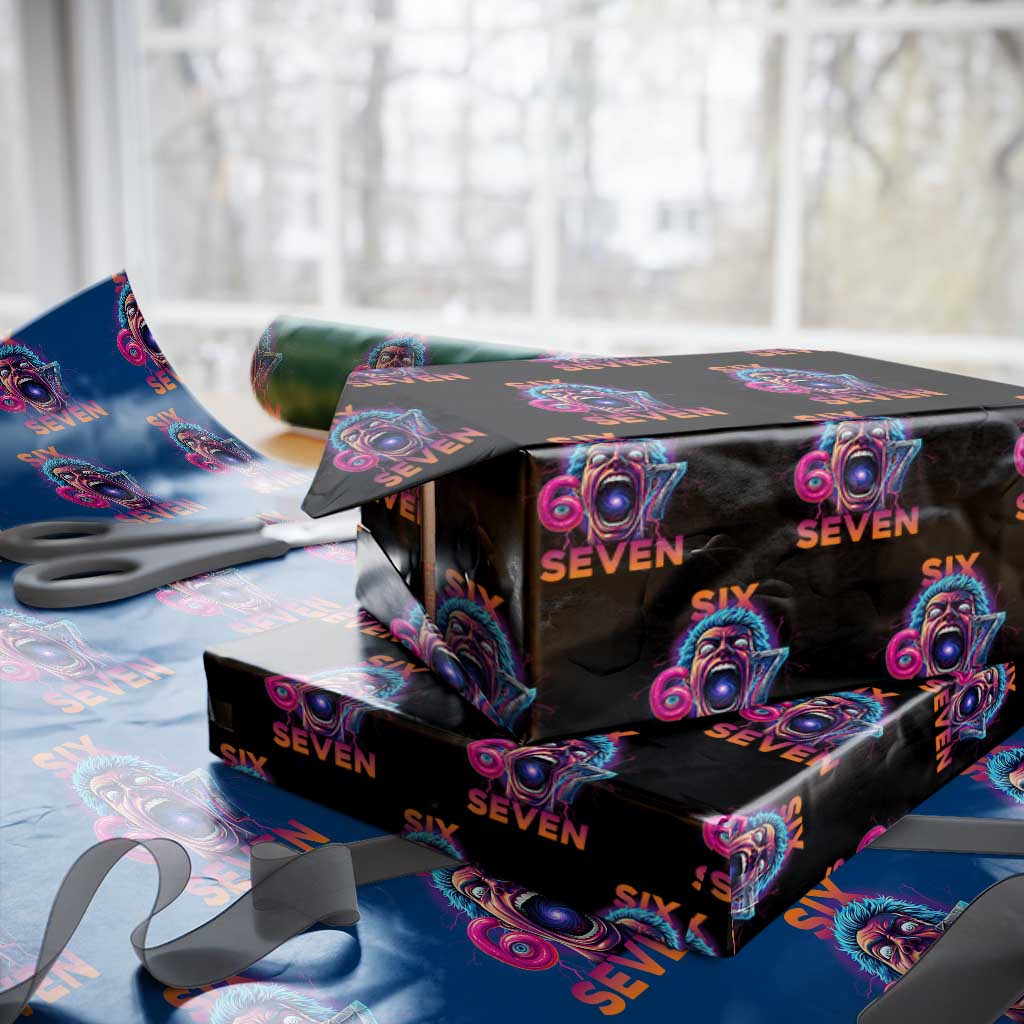 Mason 67 Chaos Edition Wrapping Paper Roll Psychedelic Screaming Six Seven Meme - Wonder Print Shop