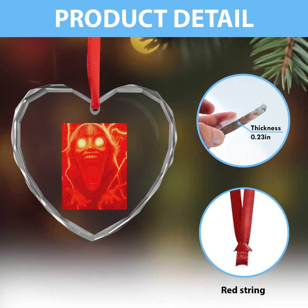 Mason 67 Devil Edit Graphic Heart Crystal Glass Ornament Viral 6 7 Possession Six Seven Meme - Wonder Print Shop
