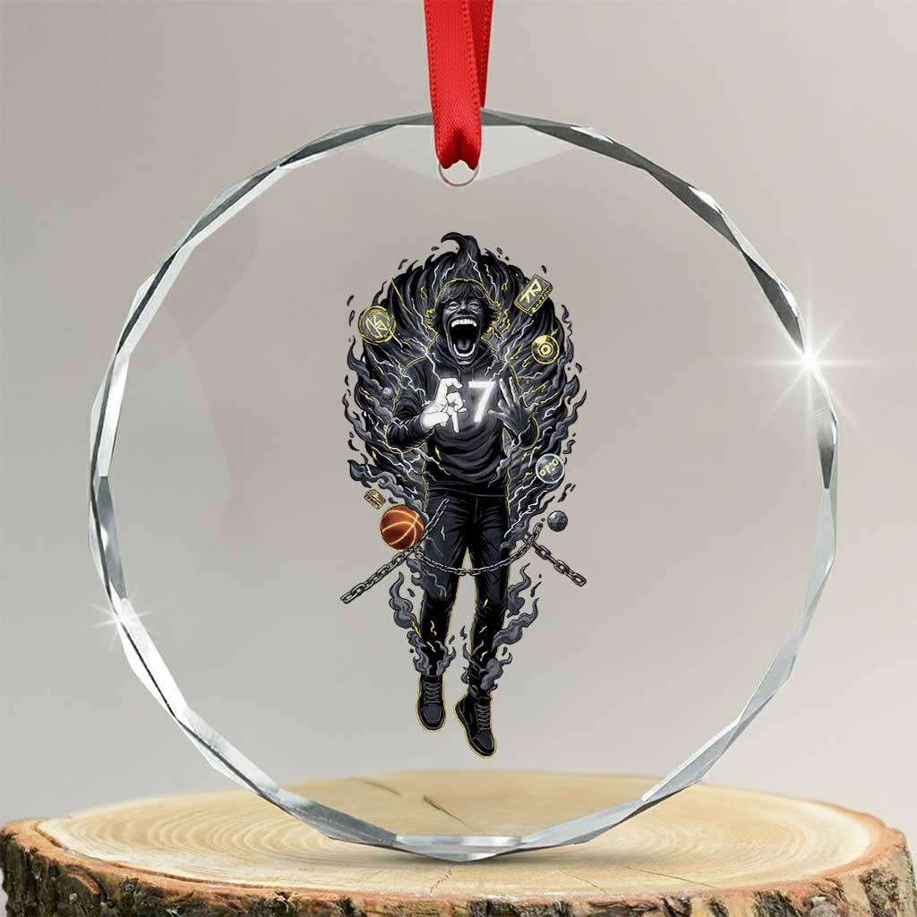 Mason 67 Energy Overload Crystal Glass Ornament Six Seven Meme Lightning Horror Devil Edit - Wonder Print Shop