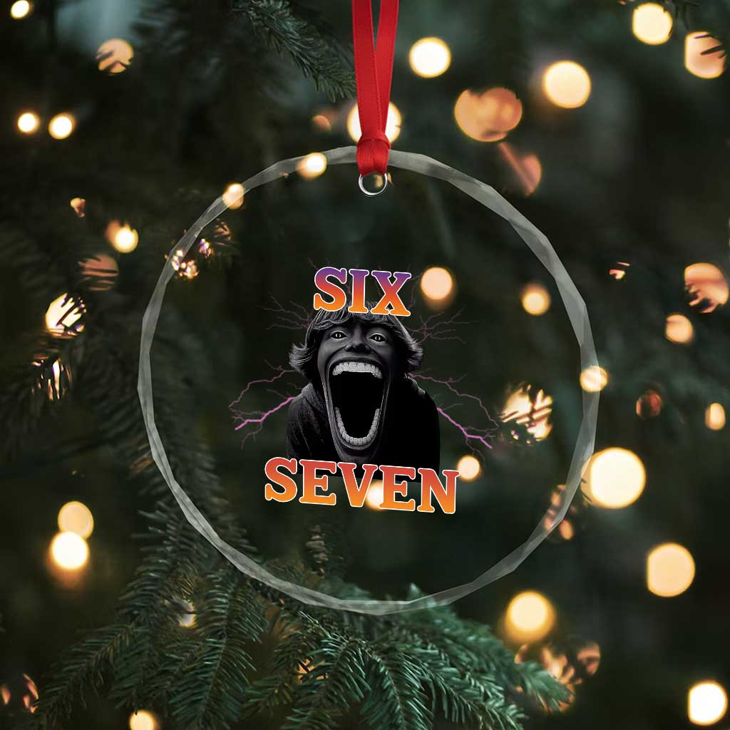 Mason 67 Kid Meme Crystal Glass Ornament Devil Edit Viral Six Seven Scream - Wonder Print Shop