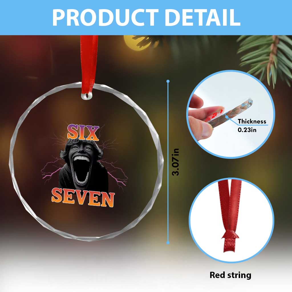 Mason 67 Kid Meme Crystal Glass Ornament Devil Edit Viral Six Seven Scream - Wonder Print Shop