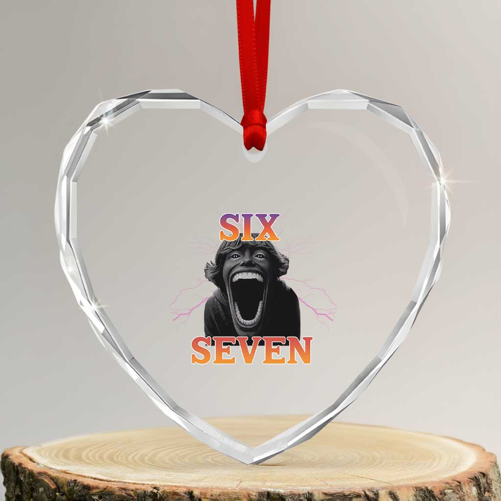 Mason 67 Kid Meme Heart Crystal Glass Ornament Devil Edit Viral Six Seven Scream - Wonder Print Shop