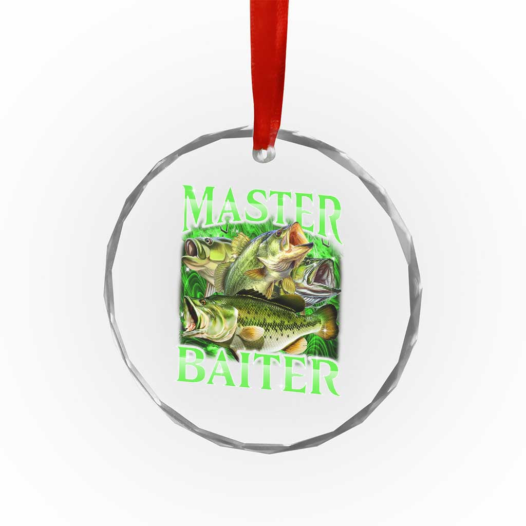 Master Baiter Crystal Glass Ornament Funny Bass Fishing Fisher Bootleg Graphic TS10