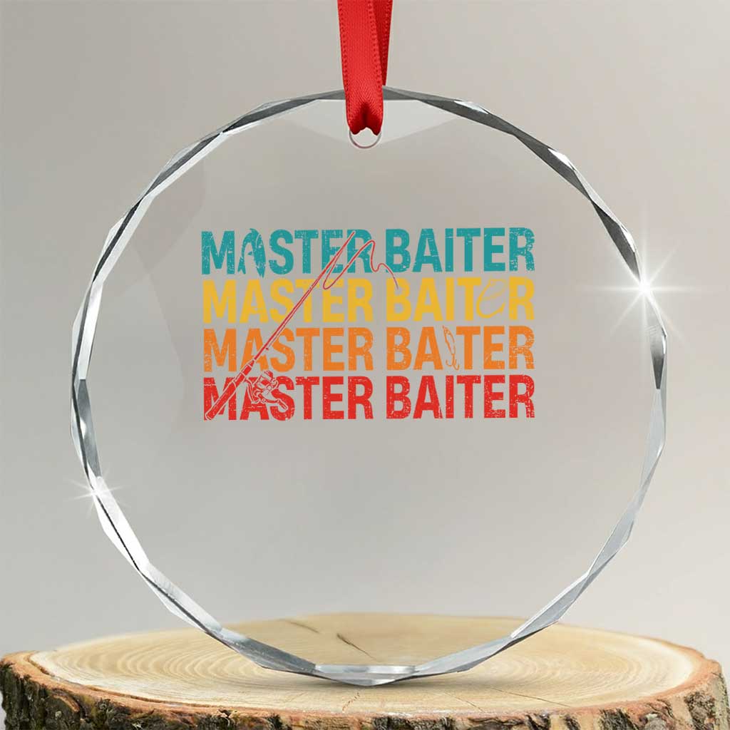 Master Baiter Crystal Glass Ornament Retro Bass Fishing Funny Fish Fisherman - Wonder Print Shop