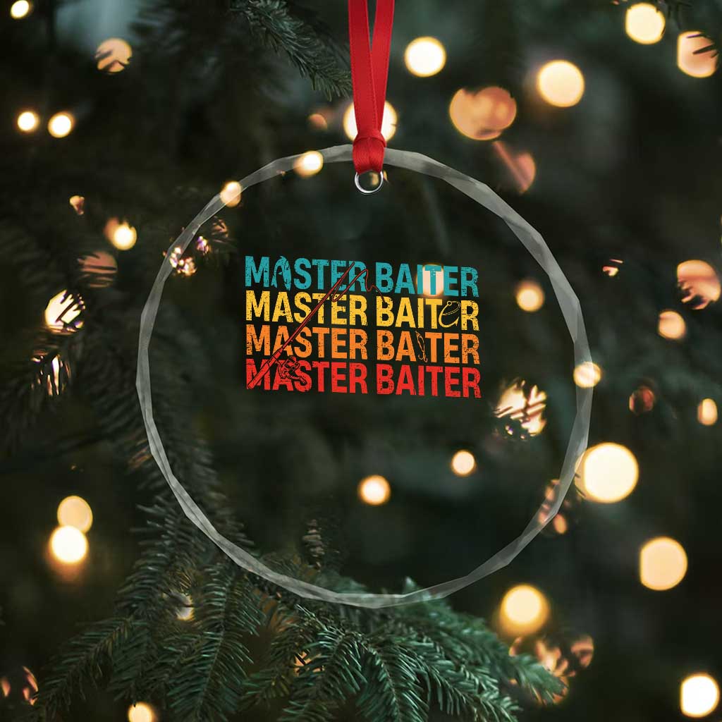 Master Baiter Crystal Glass Ornament Retro Bass Fishing Funny Fish Fisherman TS10