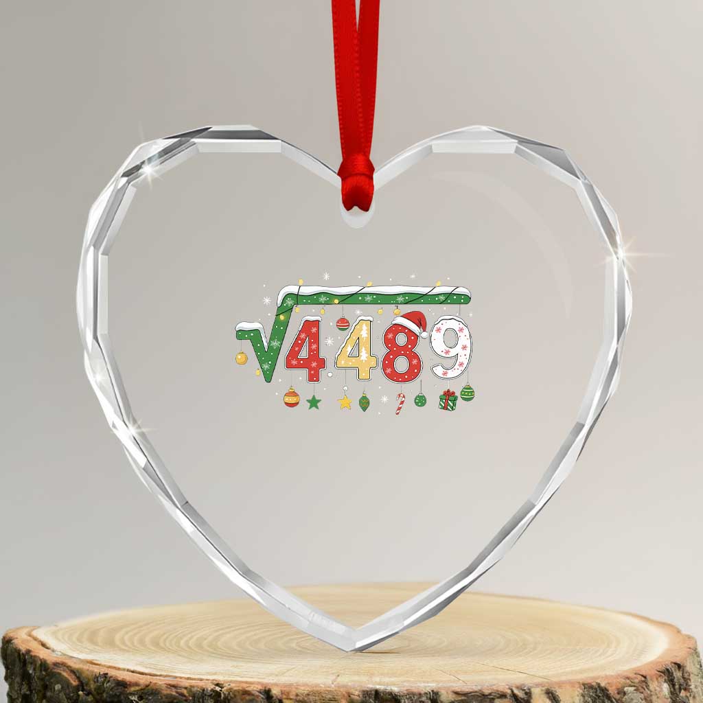 Math 67 Meme Funny Six Seven Funny Christmas Heart Crystal Glass Ornament Funny Math Teacher Teen Slang Boys Kids Xmas Pajamas - Wonder Print Shop
