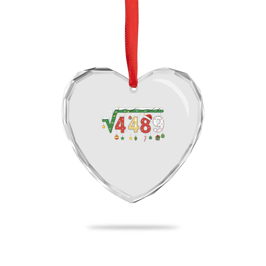Math 67 Meme Funny Six Seven Funny Christmas Heart Crystal Glass Ornament Funny Math Teacher Teen Slang Boys Kids Xmas Pajamas - Wonder Print Shop
