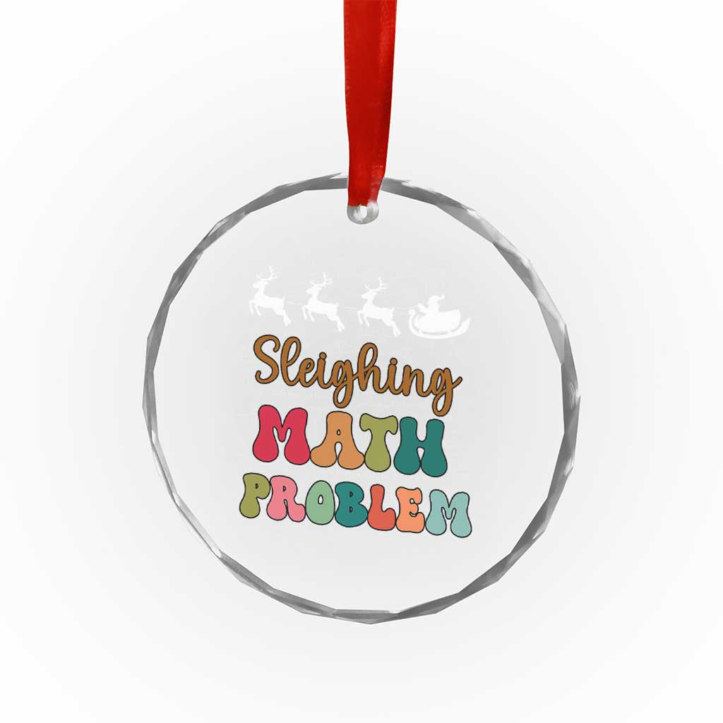 Math Teacher Crystal Glass Ornament Sleighing Math Problem Xmas Gift TS10