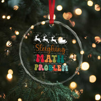 Math Teacher Crystal Glass Ornament Sleighing Math Problem Xmas Gift TS10