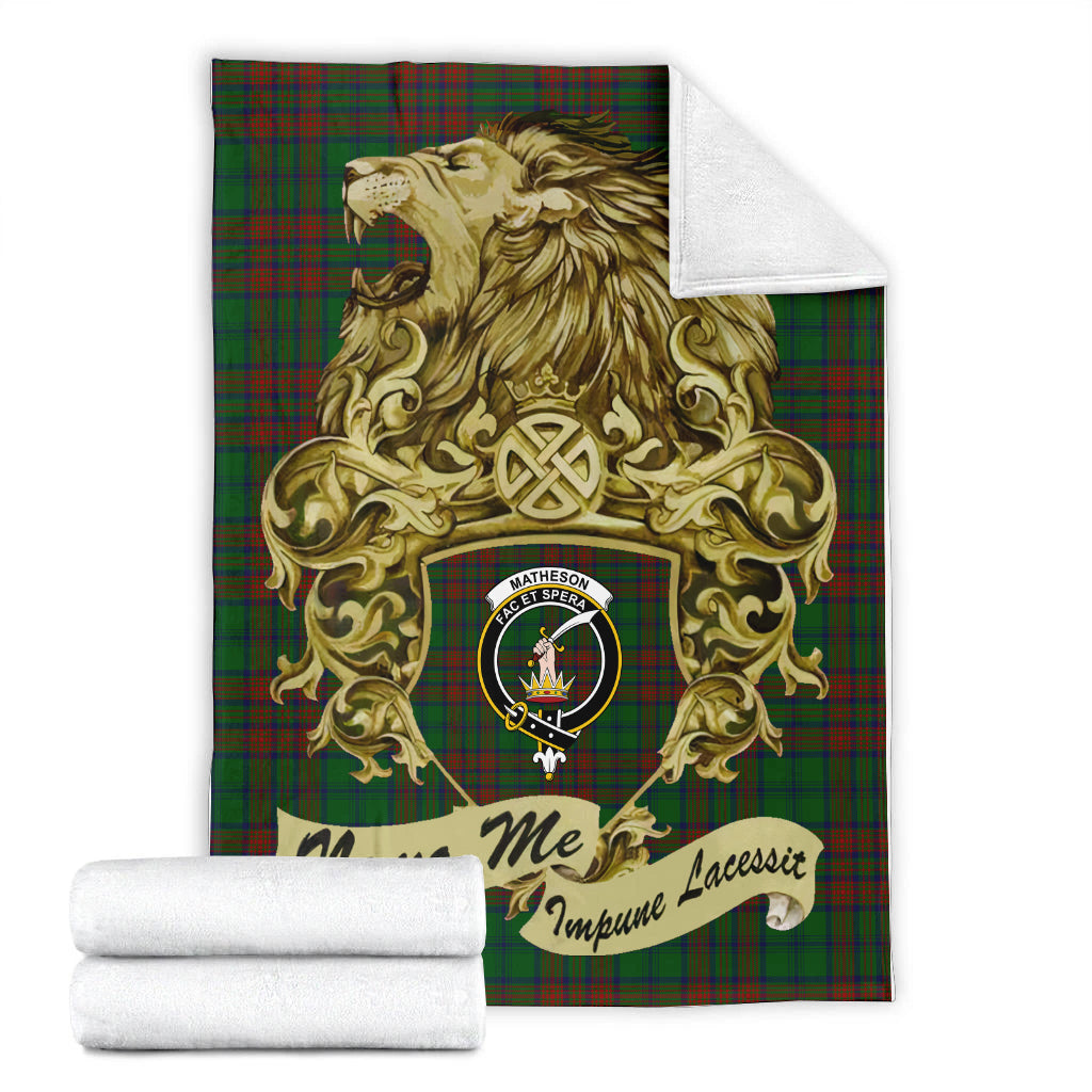 matheson-hunting-highland-tartan-premium-blanket-motto-nemo-me-impune-lacessit-with-vintage-lion-family-crest-tartan-plaid-blanket-vintage-style