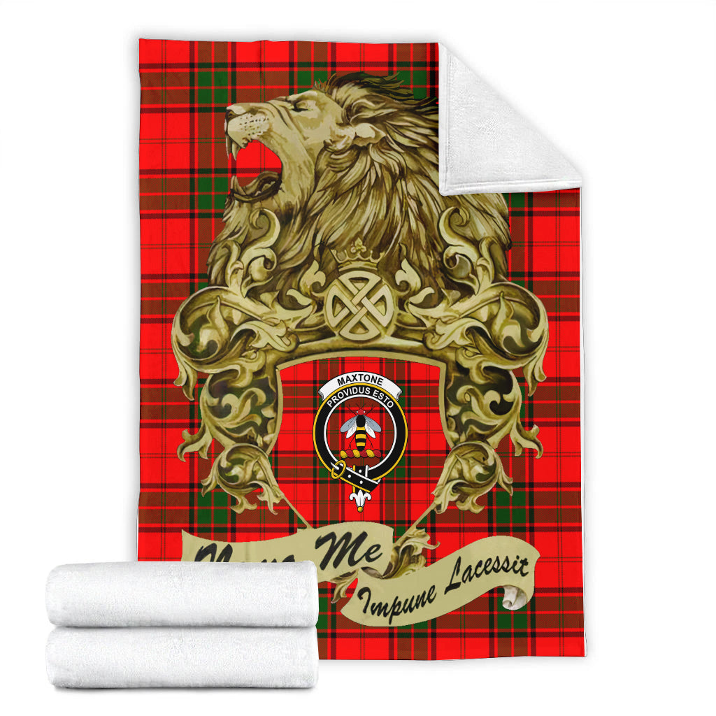 maxtone-tartan-premium-blanket-motto-nemo-me-impune-lacessit-with-vintage-lion-family-crest-tartan-plaid-blanket-vintage-style