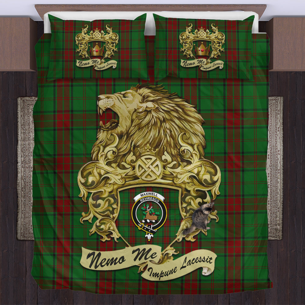 maxwell-hunting-tartan-bedding-set-motto-nemo-me-impune-lacessit-with-vintage-lion-family-crest-tartan-plaid-duvet-cover-scottish-tartan-plaid-comforter-vintage-style