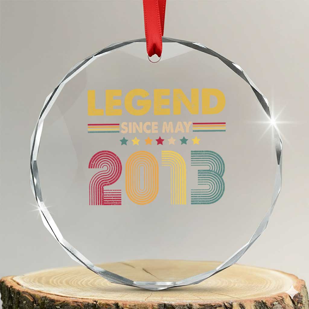 May 13th Birthday Crystal Glass Ornament Legends Since May 2013 Retro Bday