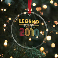 May 16th Birthday Crystal Glass Ornament Legends Since May 2010 Retro Bday