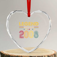 May 18th Birthday Heart Crystal Glass Ornament Legends Since May 2008 Retro Bday