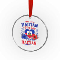 May 18th Haitian Flag Day Floral Hibiscus Crystal Glass Ornament Proud To Be Haitian Heritage Pride