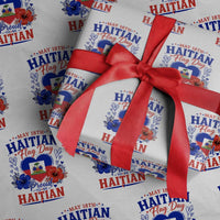 May 18th Haitian Flag Day Floral Hibiscus Wrapping Paper Roll Proud To Be Haitian Heritage Pride