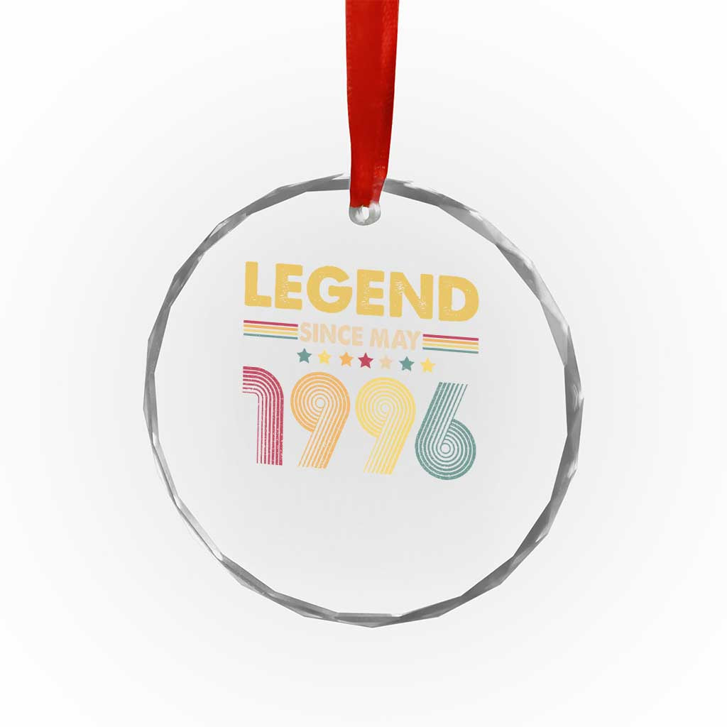 May 30th Birthday Crystal Glass Ornament Legends Since May 1996 Retro Bday
