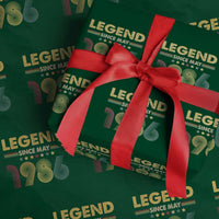 May 40th Birthday Wrapping Paper Roll Legends Since May 1986 Retro Bday