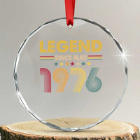 May 50th Birthday Crystal Glass Ornament Legends Since May 1976 Retro Bday