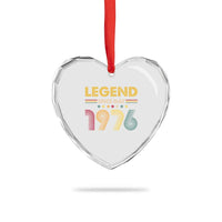 May 50th Birthday Heart Crystal Glass Ornament Legends Since May 1976 Retro Bday