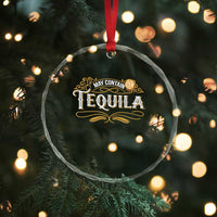 May Contain Tequila Crystal Glass Ornament Classic Drinking Humor