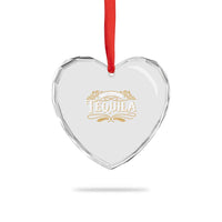 May Contain Tequila Heart Crystal Glass Ornament Classic Drinking Humor
