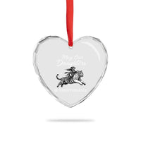 May Our Daughters Be Ungovernable Heart Crystal Glass Ornament Cowgirl Western Cowgirl Hell Cat Women's Rights